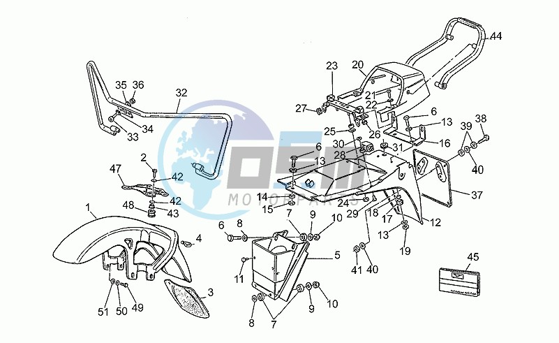 Front/rear mudguards