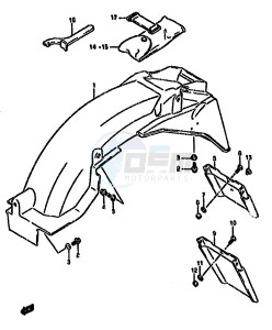 GSX750F (K-T) drawing REAR FENDER (MODEL K L M N P R)