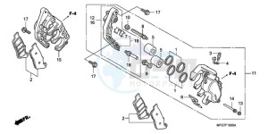 CB600F9 U / ABS ST drawing FRONT BRAKE CALIPER (CB600F/F3)