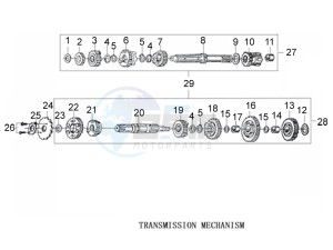 STX 150 drawing Gear-box components