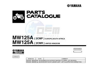 MW125A TRICITY 125 (2CMP 2CMR) drawing .1-Front-Page