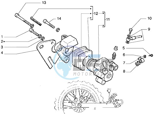 Rear master brake cylinder