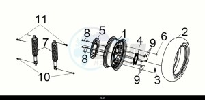 JOYMAX Z+ 125 (LW12W2-EU) (E5) (M1) drawing RR. WHEEL - RR. CUSHION