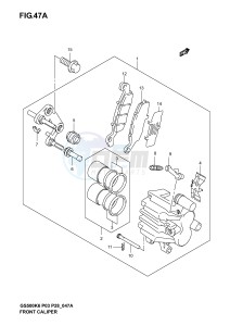 GS500 (P3) drawing FRONT CALIPER (MODEL K4 K5 K6)