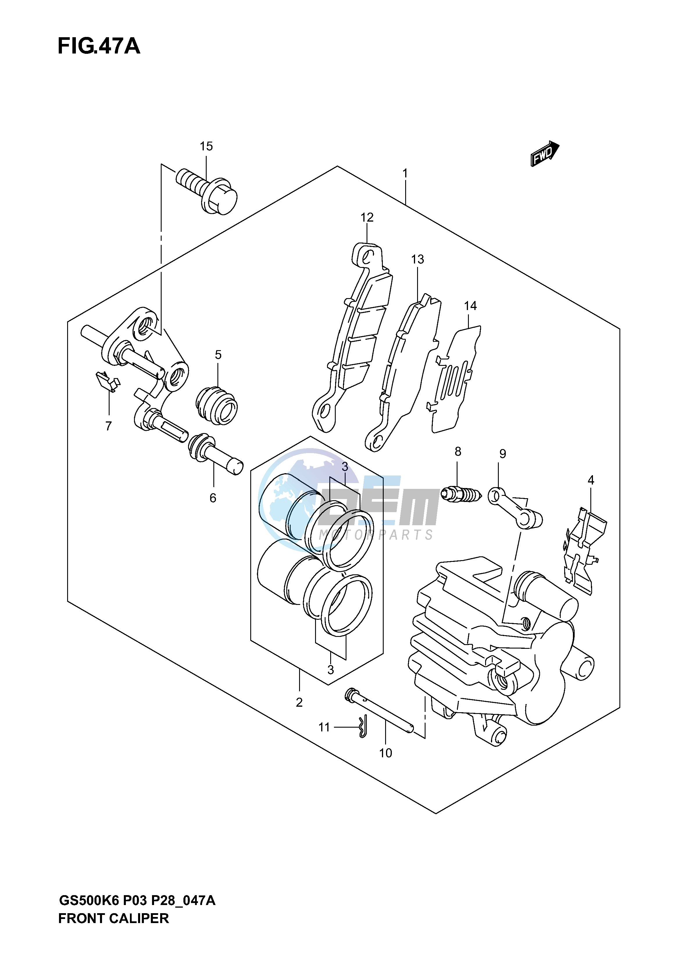 FRONT CALIPER (MODEL K4 K5 K6)