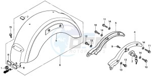 VT750C2 drawing REAR FENDER