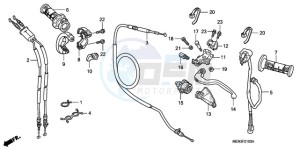 CRF450RA Europe Direct - (ED) drawing HANDLE LEVER/SWITCH/CABLE