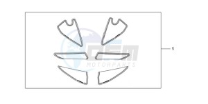 CBR600RR9 Europe Direct - (ED / SPC) drawing RACING STICKER WHITE BACKGROUND 'NUMBER PLATE STICKERS' WITH