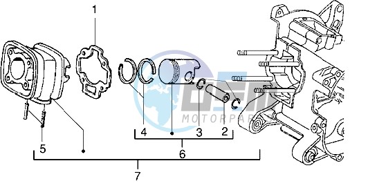 Cylinder-piston-wrist pin assy