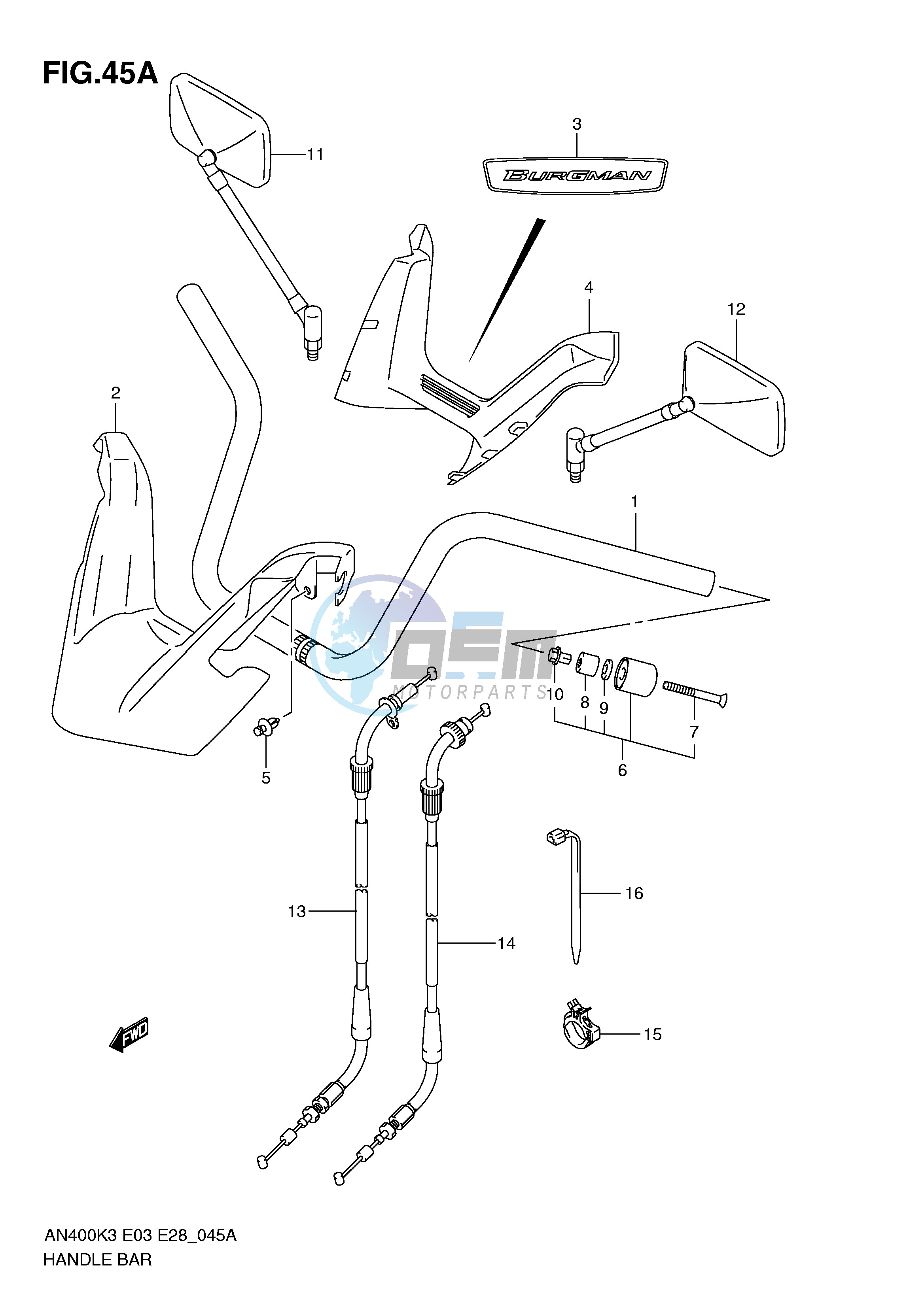 HANDLEBAR (MODEL K4,AN400K5 K6)