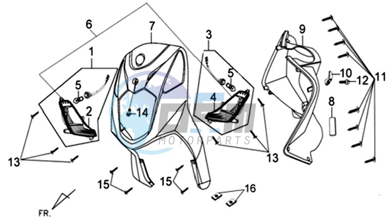 FR PLATE / INDICATORS / INNER LEG SHIELD