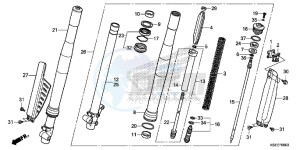 CRF150RBE CRF150RB Europe Direct - (ED) drawing FRONT FORK