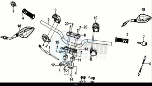 JET 14 125 LC ABS (XC12WX-EU) (E5) (M1) drawing CABLE - SWITCH - HANDLE LEVER