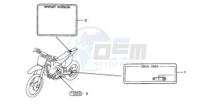 CRF250R drawing CAUTION LABEL