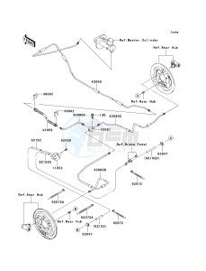 KAF400 A [MULE 610 4X4] (A1) A1 drawing REAR BRAKE PIPING