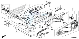 NC750JF Vultus - NC750J Europe Direct - (ED) drawing SWINGARM