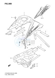 LT-R450 (E28-E33) drawing FUEL TANK COVER (MODEL K9)