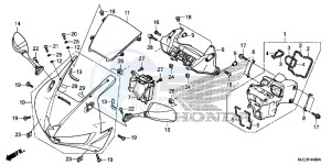 CBR600RAD CBR600RR ABS UK - (E) drawing UPPER COWL