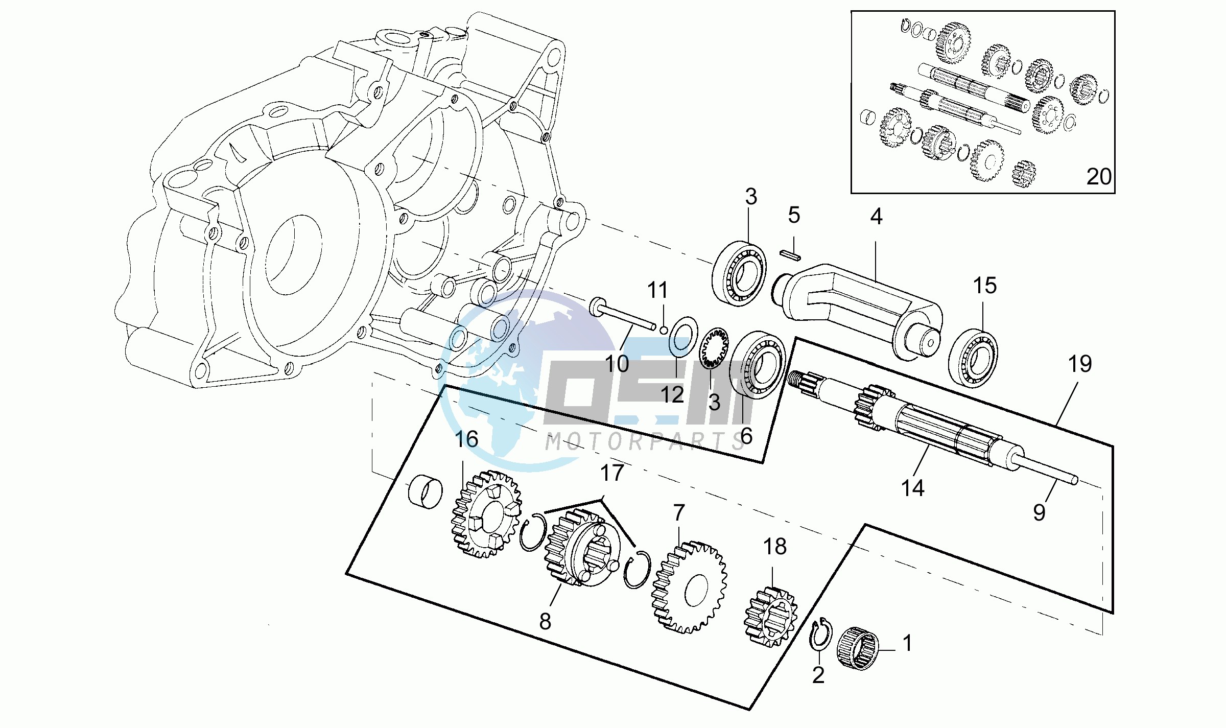 Primary gear shaft 5 Speed