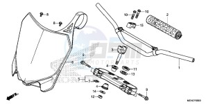 CRF450RG CRF450R Europe Direct - (ED) drawing HANDLE PIPE/TOP BRIDGE