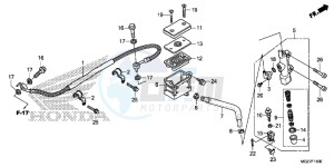 CB500XE CB500X ABS UK - (E) drawing REAR BRAKE MASTER CYLINDER (STD)