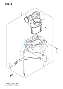 VS800 (E3-E28) INTRUDER drawing AIR CLEANER (REAR)