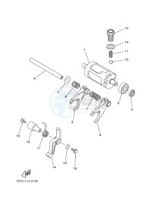 YFM450FWA YFM450DE GRIZZLY 450 IRS (1CUL 1CUM 1CUN) drawing SHIFT CAM & FORK