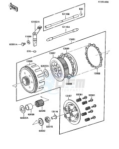 KDX 250 B [KDX250] (B3-B4) [KDX250] drawing CLUTCH