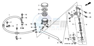 CB650FAG CB650F 6ED drawing RR. BRAKE MASTER CYLINDER