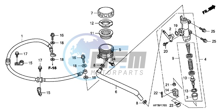 RR. BRAKE MASTER CYLINDER