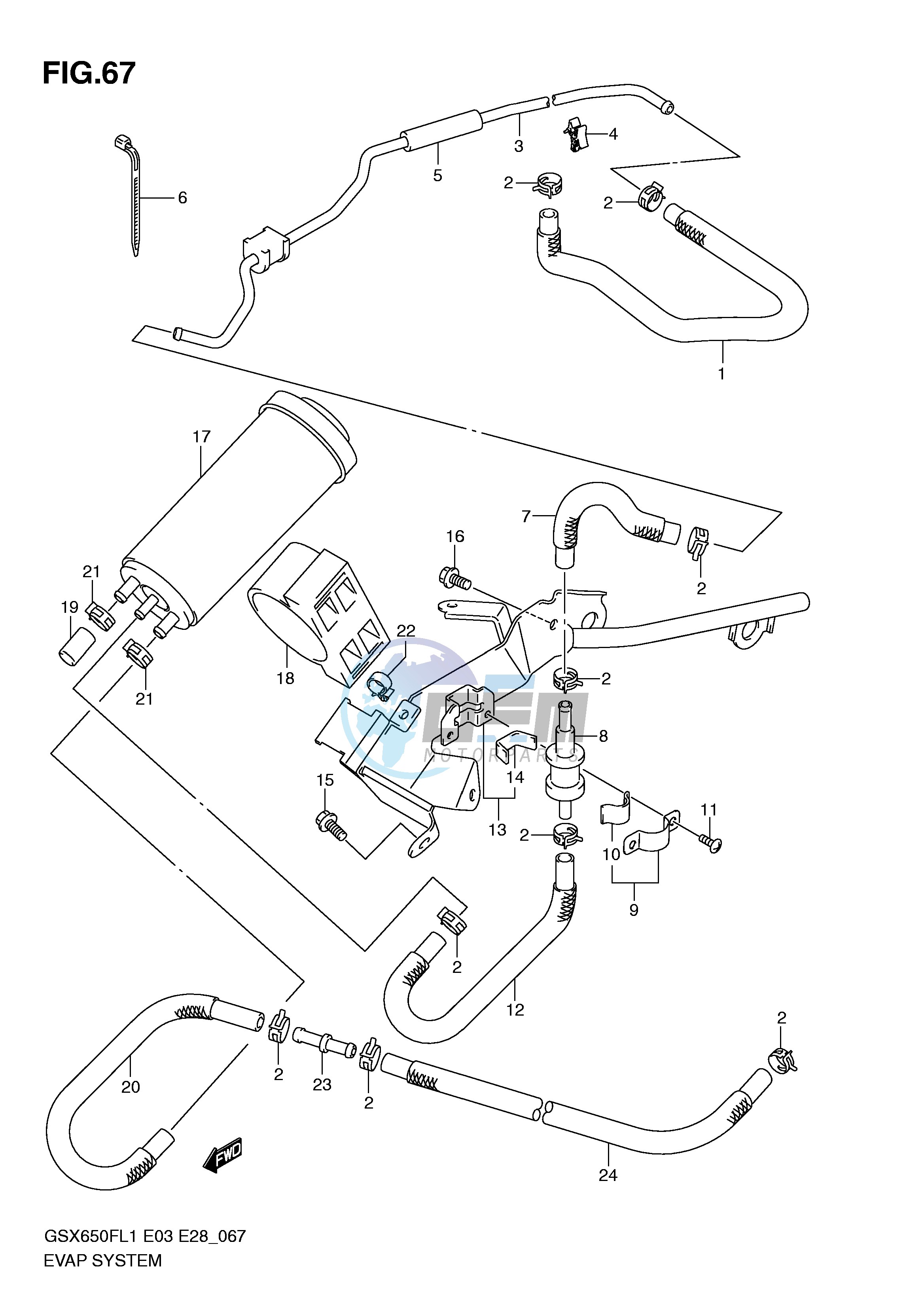 EVAP SYSTEM (GSX650FAL1 E33)