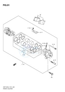 GSF1250 (E21) Bandit drawing FRONT CALIPER (GSF1250L1 E21)