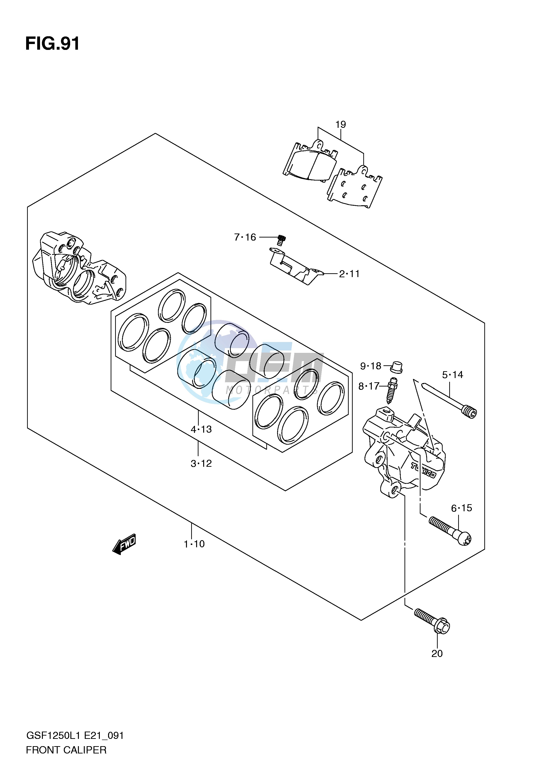 FRONT CALIPER (GSF1250L1 E21)