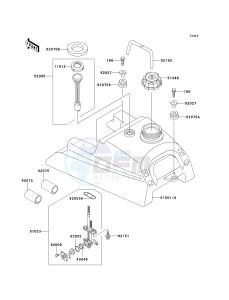 KLF 250 A [BAYOU 250] (A6F-A9F) A7F drawing FUEL TANK