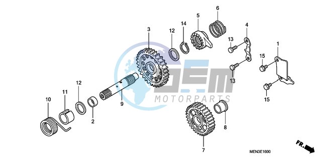 KICK STARTER SPINDLE