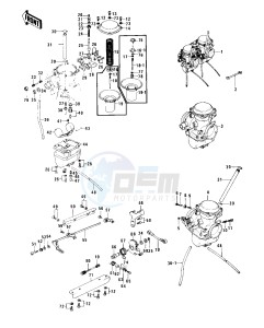 KZ 750 B (B1-B4) drawing CARBURETORS -- KZ750-B4- -