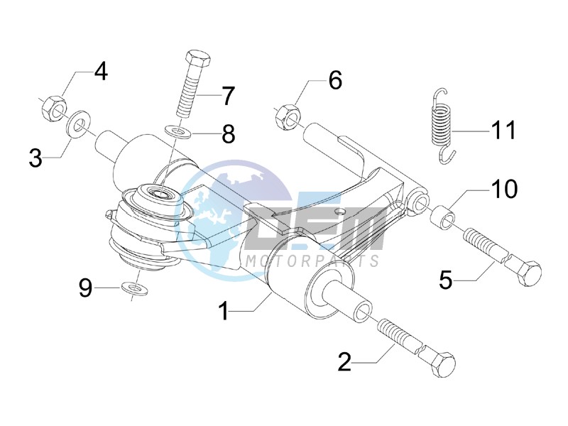 Swinging arm