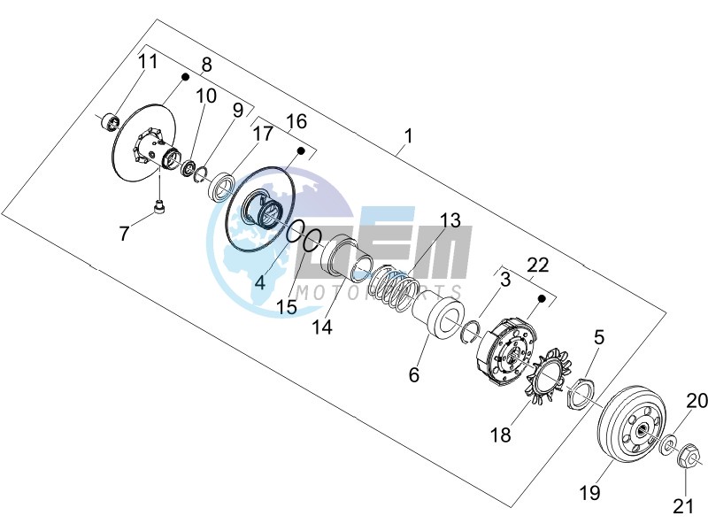 Driven pulley