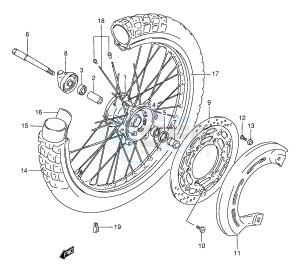 DR800S (E4) drawing FRONT WHEEL