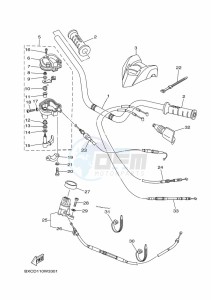 YFM700R (BCXJ) drawing STEERING HANDLE & CABLE