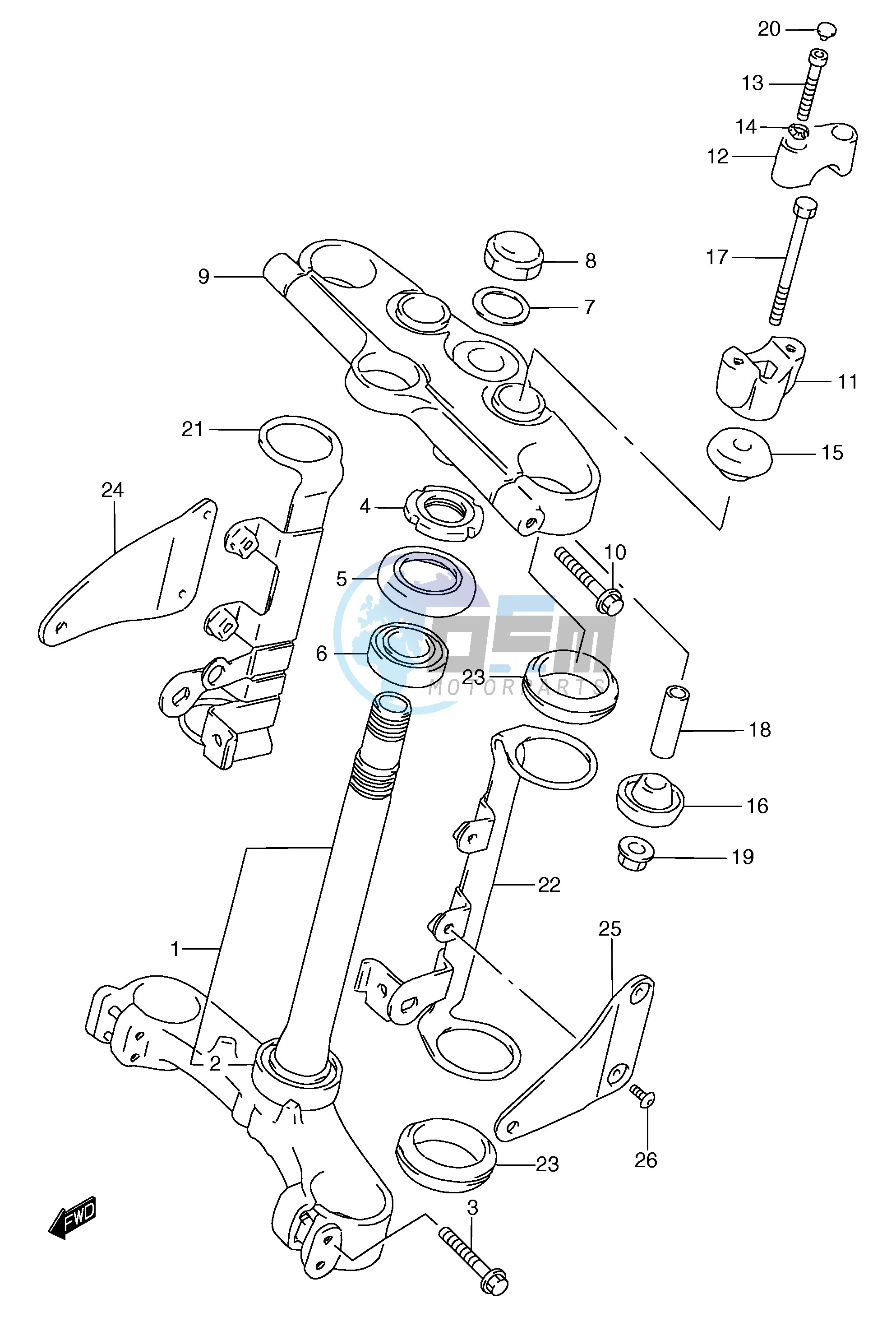 STEERING STEM (GSF1200T V W X Y ST SV SW SX SY)