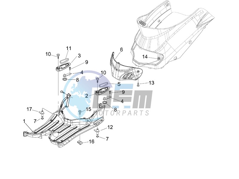 Central cover - Footrests