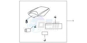 CBR1000RA9 UK - (E / ABS MME) drawing REAR SEAT COWL PEARL SIREN BLUE