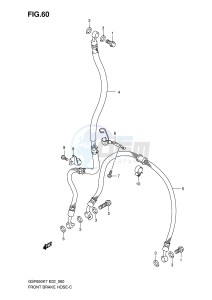 GSF650 (E2) Bandit drawing FRONT BRAKE HOSE (GSF650K7 UK7 SK7 SUK7 K8 UK8 SK8 SUK8)