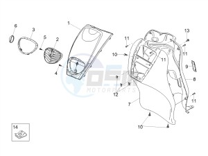 SCARABEO 50 2T CARBURATORE E4 STREET (EMEA) drawing Front body