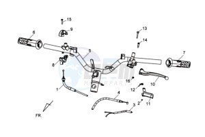 COMBIZ 50 drawing HANDLEBAR / THROTTLE CABLE / GRIP