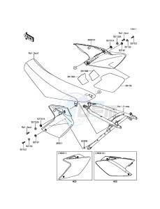 KLX450R KLX450AHF EU drawing Side Covers