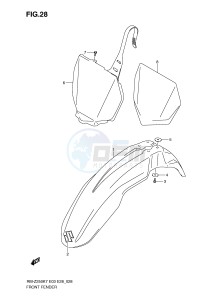 RM-Z250 (E3-E28) drawing FRONT FENDER