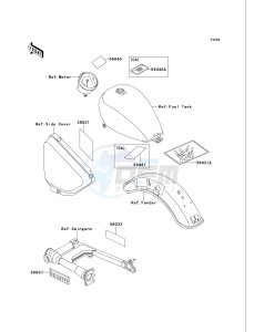 VN 750 A [VULCAN 750] (A20-A21) [VULCAN 750] drawing LABELS