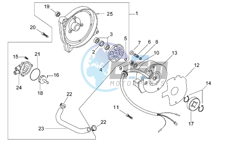 Flywheel - Water pump